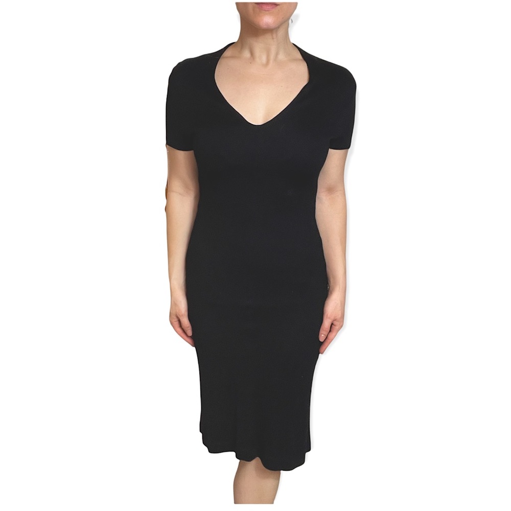 Zara Knit Black Midi Dress Size Medium